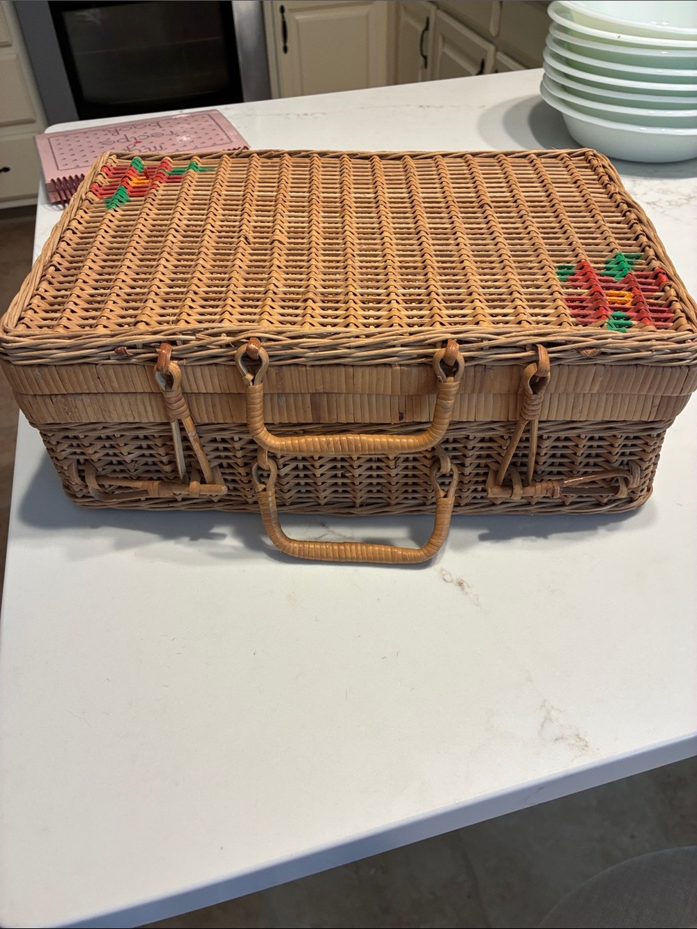 Vintage Suitcase Style Picnic Basket